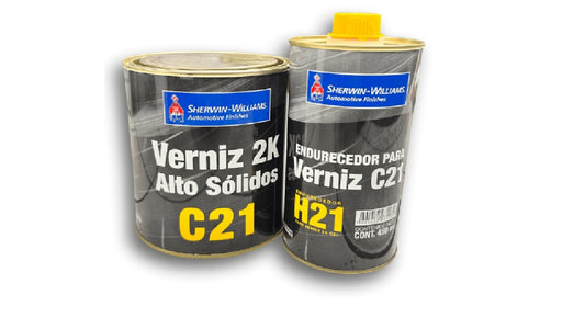 Kit 1/4 Gl Barniz Laca Poliuretano 2K C21 Sherwin Williams